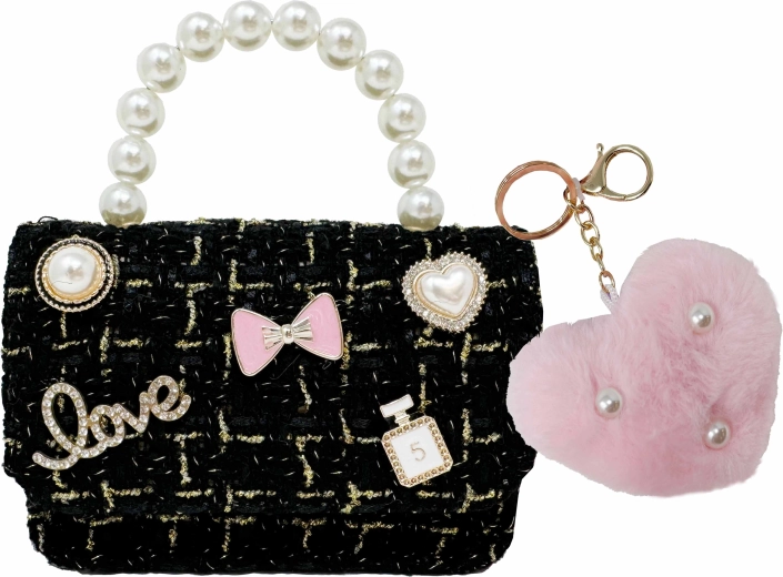 Mini sac à main avec porte-clés en forme de cœur LOVE