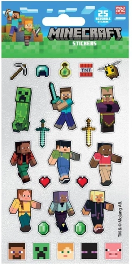 Autocollants réutilisables Minecraft – 25 pièces