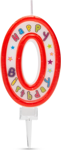 Bougie d'anniversaire en forme de chiffre 0