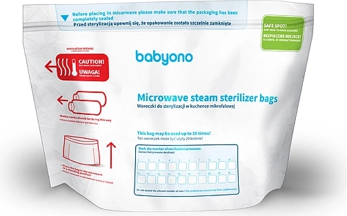BabyOno sacs de stérilisation pour micro-ondes, 5 pcs