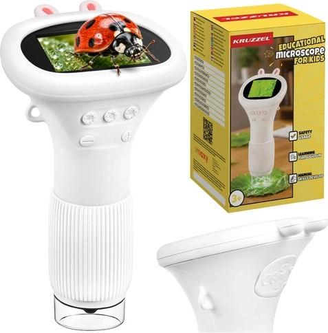 Microscope éducatif numérique KRUZZEL 1000× blanc