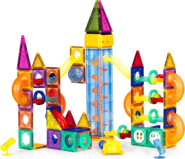 Piste de billes dynamique, remplie de tunnels et de spirales