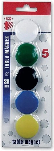 Aimants 30 mm, 5 pcs – assortiment de couleurs