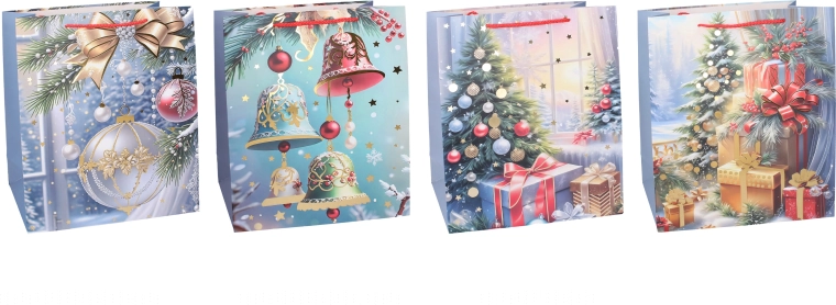 Sac cadeau de Noël S 23 × 18 × 10 cm - 1 pièce