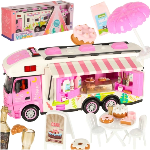 Camping-car télécommandé rose avec accessoires
