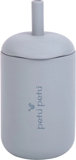 Petú Petú Eli gobelet en silicone avec paille dusty blue