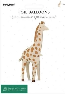 Ballon en aluminium sur pied Girafe 49 × 114 cm