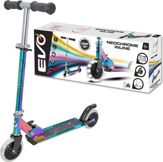 Trottinette pliable pour enfants EVO Light Up Neochrome avec roues lumineuses