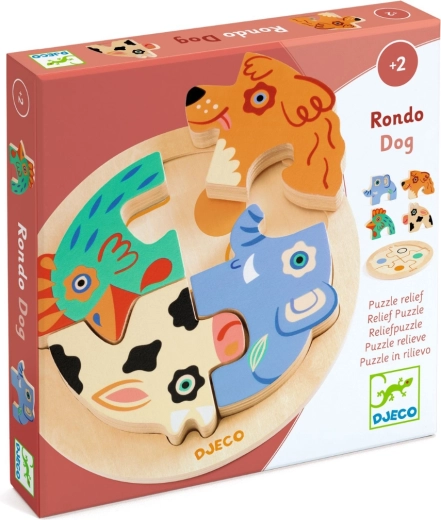 Puzzle d’encastrement en bois Djeco – animaux (4 pièces)