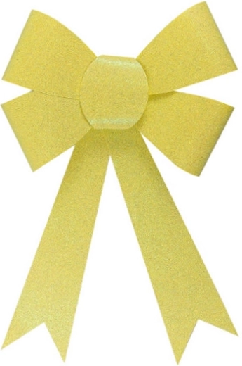 Grand nœud décoratif en brocart jaune