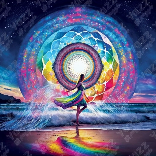 Puzzle carré Mandala dansant 1023 pièces