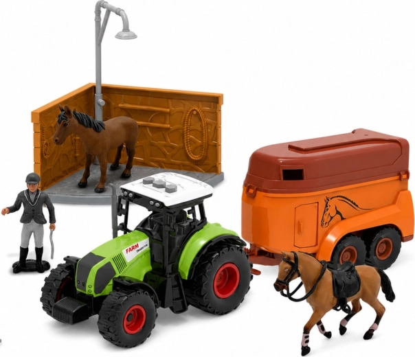 Tracteur avec LED et son + remorque pour chevaux
