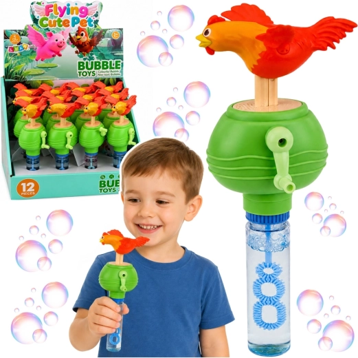 Souffleur de bulles poussin à manivelle avec son, 40 ml