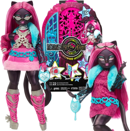 Poupée Monster High Catty Noir avec armoire et surprises