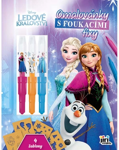 Coloriage avec feutres souffleurs Frozen La Reine des neiges