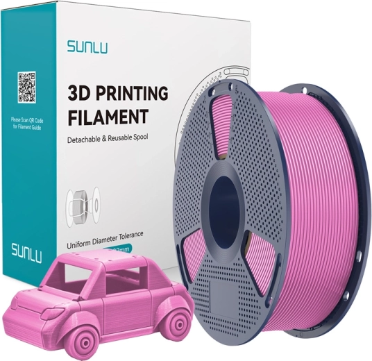 Filament Sunlu PETG avec finition de surface rose