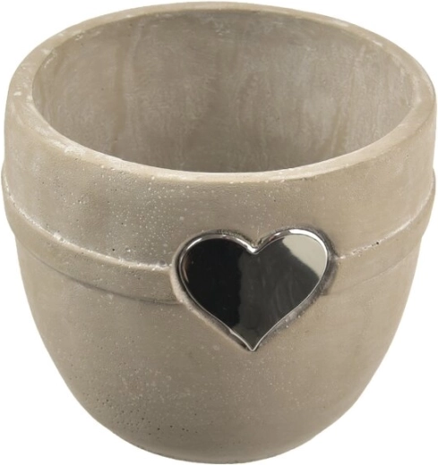 Cache-pot en béton en forme de cœur, gris 15 × 15 × 13 cm