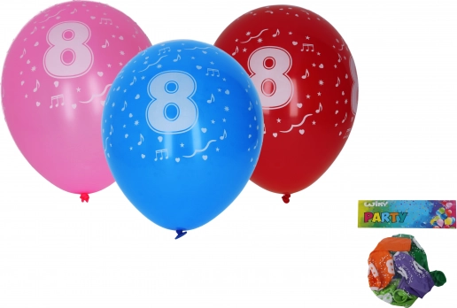 Ballons 30 cm avec le chiffre 8 – lot de 5 pcs