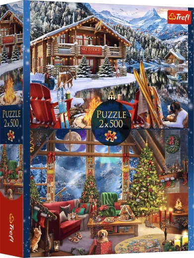 Puzzle Trefl « Noël à la montagne » 2×500 pièces
