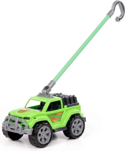 Voiture à pousser pour enfants avec poignée verte – tout-terrain