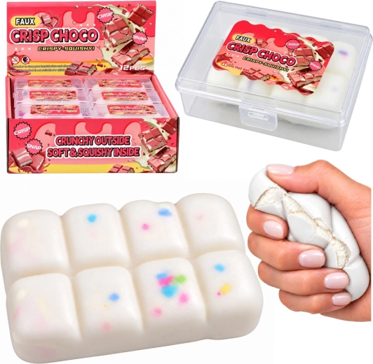 Bloc antistress sensoriel à presser en forme de chocolat blanc - 1 pièce