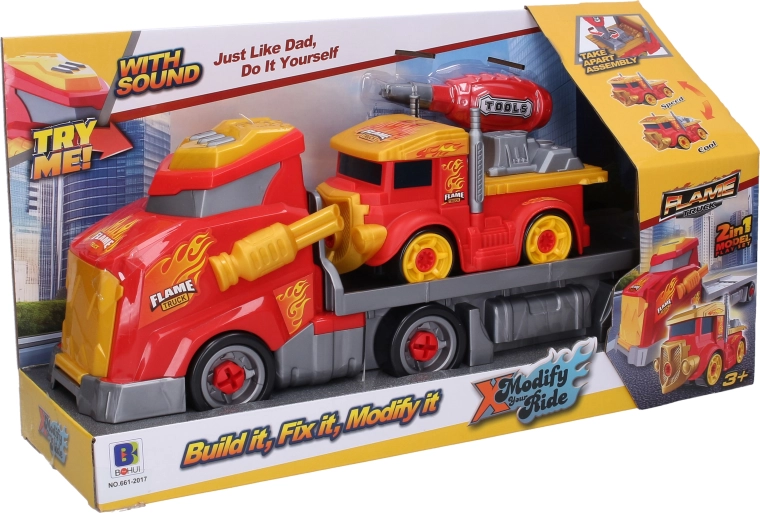 Camion avec remorque et set de vissage de 43 cm