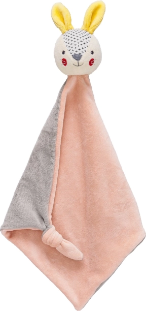 Petit Collage doudou lapin rose en coton biologique