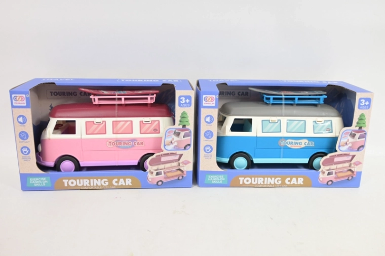 Camping-car rétro avec lumières et sons 24 cm