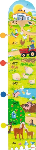Mètre mural en bois pour enfant « Bienvenue dans notre ferme » - 1 pièce