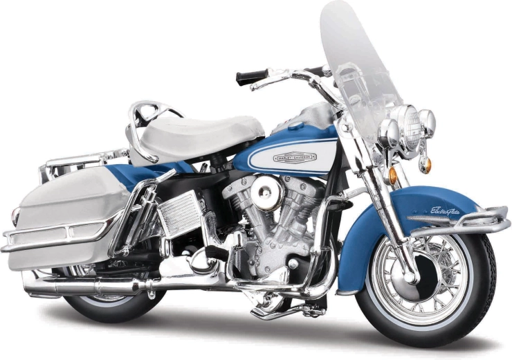 Maisto Harley-Davidson 1966 FLH Electra Glide bleu-blanc 1:18