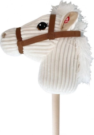 Cheval à bascule en peluche sur bâton avec sons