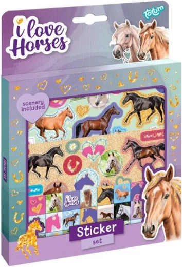 Autocollants chevaux – set avec décoration en carton