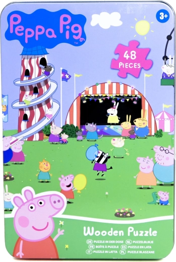 Puzzle en bois Peppa Pig dans une boîte en métal – 48 pièces