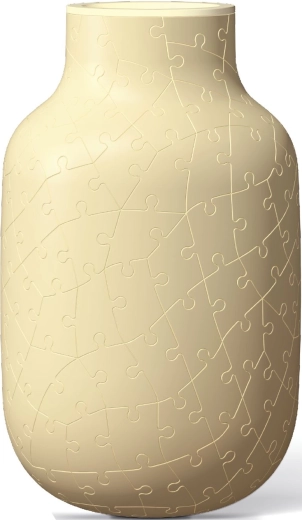 Vase puzzle 3D moderne jaune crème