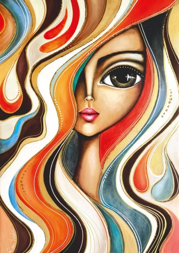 Puzzle fille aux cheveux ondulés 1000 pièces