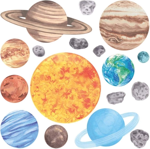 Décoration éducative avec toutes les planètes