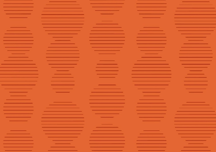 Enveloppe colorée C6 avec des petits ronds orange rayés