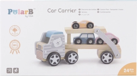 VIGA PolarB dépanneuse en bois avec petites voitures Montessori