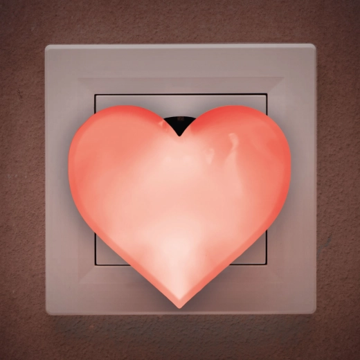 Veilleuse LED rouge en forme de cœur