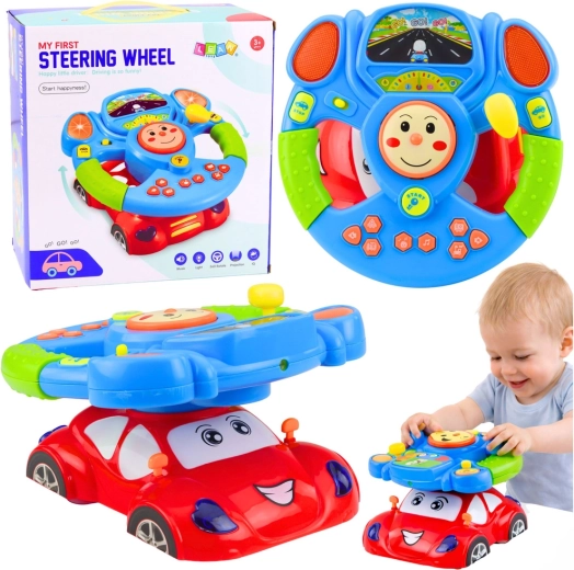 Volant éducatif interactif pour enfants avec musique, LED et projecteur