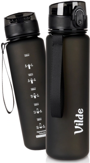 Vilde bouteille d’eau noire 650 ml