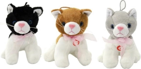 Chat en peluche avec son, 17 cm, assortiment de couleurs variées, dès la naissance
