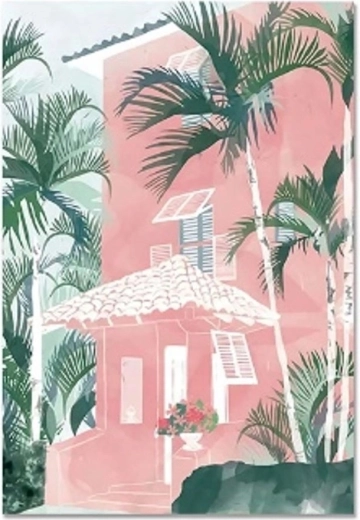 Norimpex Peinture par numéros Maison avec palmiers 40 × 50 cm