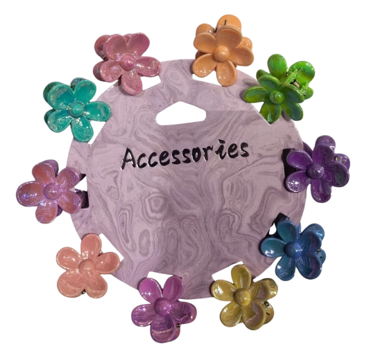 Lot de pinces à cheveux en forme de fleur, mix de couleurs, 10 pcs