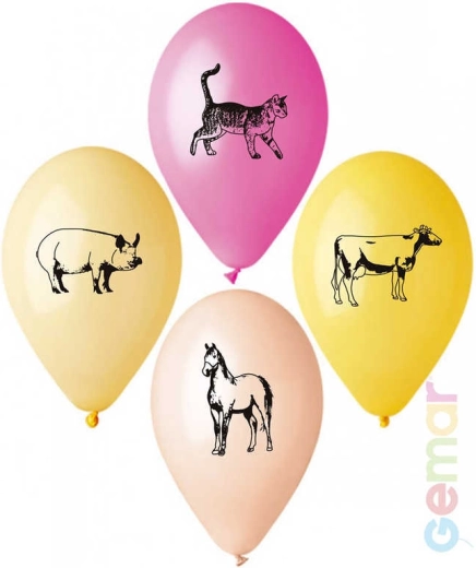 Ballon en latex pastel Gemar avec impression ferme 26 cm - 1 pièce