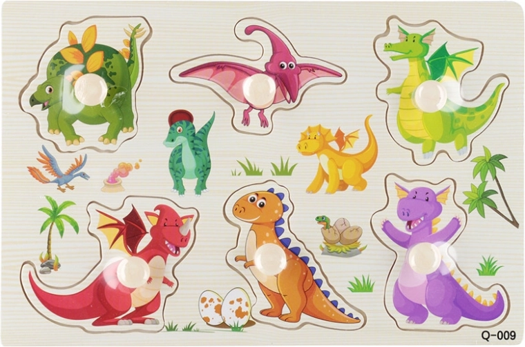 Puzzle encastrable en bois dinosaures