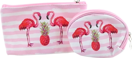 Trousse de maquillage flamants roses – lot de 2 pièces