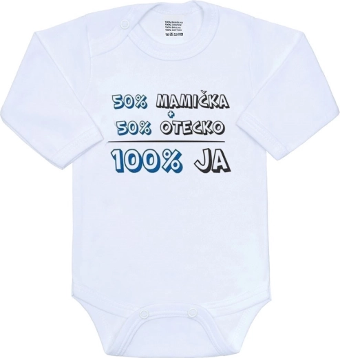 Body bébé New Baby 50% maman + 50% papa - 100% moi bleu