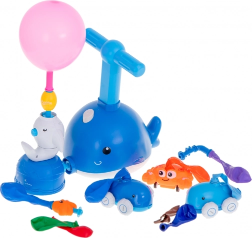 Voitures à ballon aérodynamiques avec pompe baleine – coffret éducatif 20 pièces