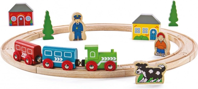Bigjigs Rail mon premier circuit de train en bois 19 pièces